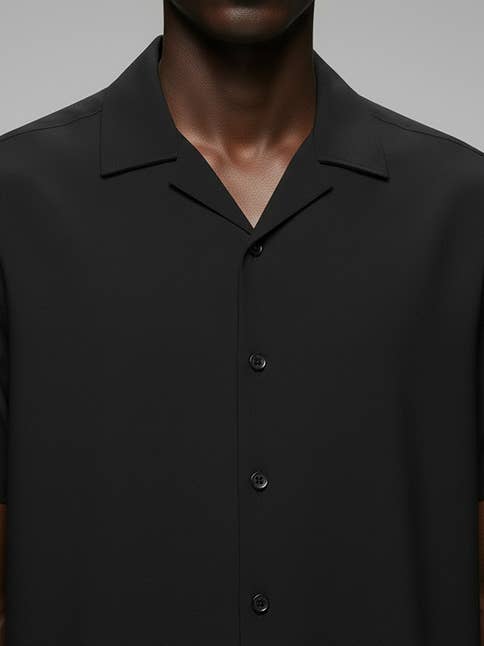 Hawk's Bay Linen Blend Shirt — Onyx