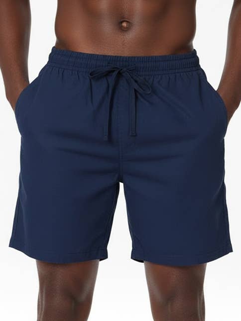 Hawk's Bay Linen Blend Short — Navy