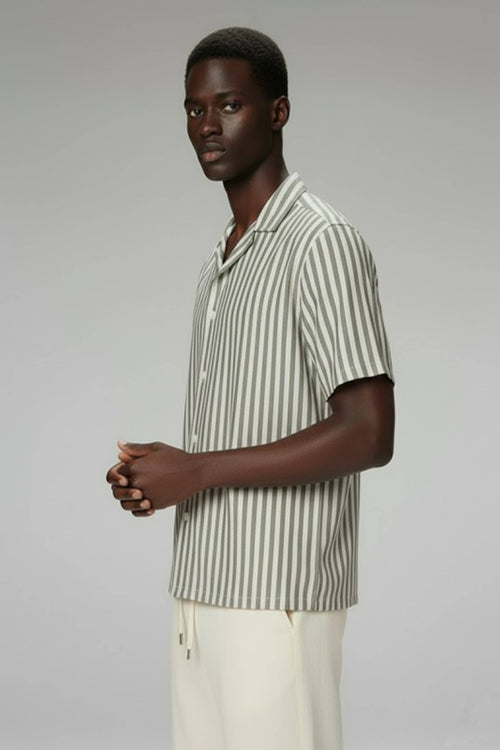 Hawk's Bay Camp Collar Shirt — Khaki