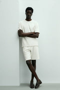 Hawk's Bay Textured Tee and Short Set — Bone
