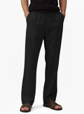 Hawk's Bay Linen Blend Pant — Onyx