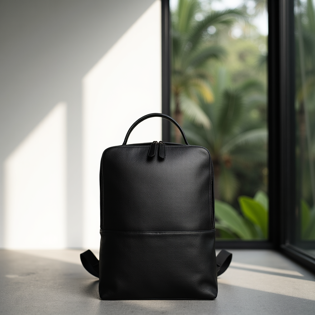 Steel Horse Leather Skald Black Pebbled Leather Backpack — Steel Horse Leather