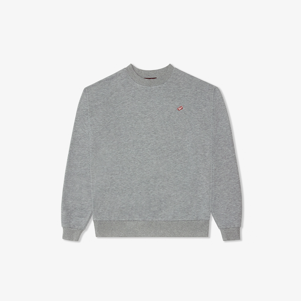 Retro Gym Crewneck Sweatshirt in Heather Grey — front product view