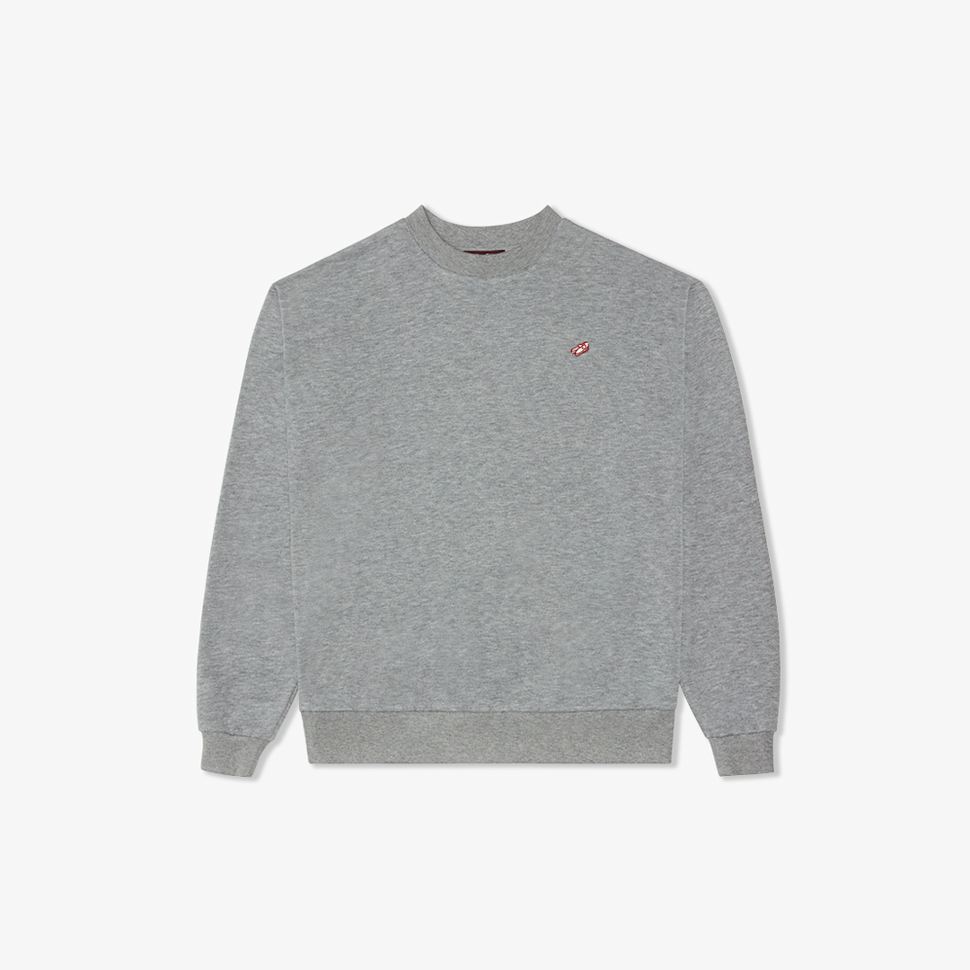 Retro Gym Crewneck Sweatshirt in Heather Grey — front product view