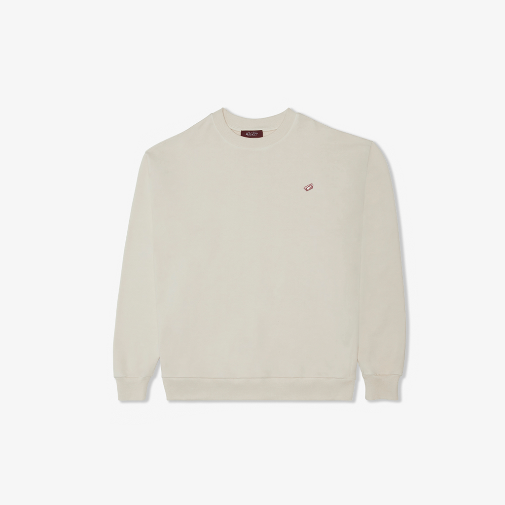 Retro Gym Crewneck Sweatshirt in Vintage White — front product view